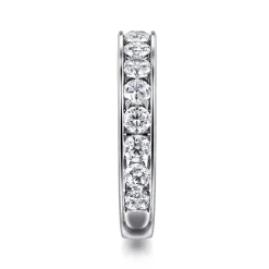 New Gabriel & Co. Toledo - 14K White Gold Channel Set Diamond Wedding Band - 1.5 ct