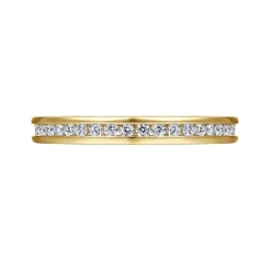 Clearance Gabriel & Co. Toledo - 14K Yellow Gold Channel Set Diamond Anniversary Band - 0.25 ct