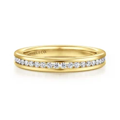 Clearance Gabriel & Co. Toledo - 14K Yellow Gold Channel Set Diamond Anniversary Band - 0.25 ct