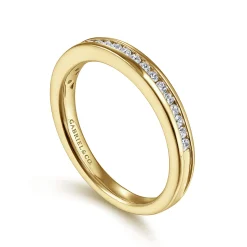 Clearance Gabriel & Co. Toledo - 14K Yellow Gold Channel Set Diamond Anniversary Band - 0.25 ct