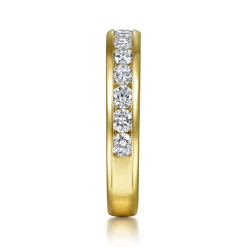 New Gabriel & Co. Toledo - 14K Yellow Gold Channel Set Diamond Anniversary Band - 1 ct