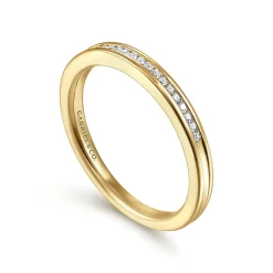 Best Gabriel & Co. Toledo - 14K Yellow Gold Channel Set Diamond Anniversary Band - 0.1 ct