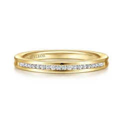Best Gabriel & Co. Toledo - 14K Yellow Gold Channel Set Diamond Anniversary Band - 0.1 ct