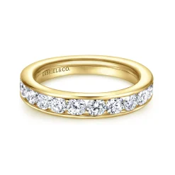 Clearance Gabriel & Co. Toledo - 14K Yellow Gold Channel Set Diamond Anniversary Band - 1.5 ct