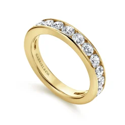 Clearance Gabriel & Co. Toledo - 14K Yellow Gold Channel Set Diamond Anniversary Band - 1.5 ct