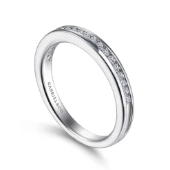 Gabriel & Co. Toledo - Platinum Channel Classic Diamond Ring Anniversary Band - 0.25 ct