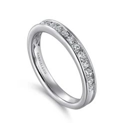 New Gabriel & Co. Toledo - Platinum Channel Set Diamond Anniversary Band - 0.5 ct