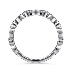 Discount Gabriel & Co. Toronto - 14K White Gold Marquise and Round Station Diamond Anniversary Band - 0.3 ct