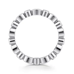 Best Gabriel & Co. Toronto - Vintage Inspired 14K White Gold Marquise and Round Station Diamond Eternity Band - 0.3 ct