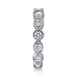 Online Gabriel & Co. Toronto - Vintage Inspired 14K White Gold Marquise and Round Station Diamond Anniversary Band - 1 ct