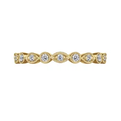 Online Gabriel & Co. Toronto - Vintage Inspired 14K Yellow Gold Marquise and Round Station Diamond Anniversary Band - 0.25 ct