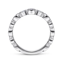Clearance Gabriel & Co. Toronto - Vintage Inspired Platinum Marquise and Round Station Diamond Anniversary Band - 0.5 ct