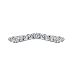 Discount Gabriel & Co. Toulon - Curved 14K White Gold Shared Prong Diamond Wedding Band - 0.25 ct
