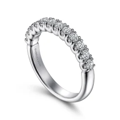Sale Gabriel & Co. Toulouse - 14K White Gold Diamond Wedding Band - 0.5 ct