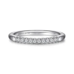 New Gabriel & Co. Toulouse - 14K White Gold Diamond Wedding Band - 0.13 ct