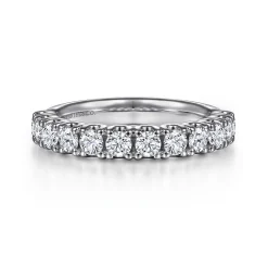 Outlet Gabriel & Co. Toulouse - 14K White Gold 12 Stone Diamond Wedding Band - 1.05 ct