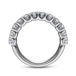 Outlet Gabriel & Co. Toulouse - 14K White Gold 12 Stone Diamond Wedding Band - 1.05 ct