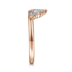 Outlet Gabriel & Co. Trento - 14K Rose Gold Fancy Diamond Cut Curved Anniversary Band - 0.4 ct