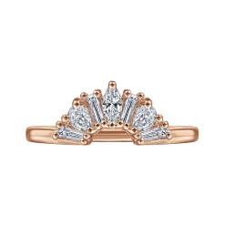 Outlet Gabriel & Co. Trento - 14K Rose Gold Fancy Diamond Cut Curved Anniversary Band - 0.4 ct