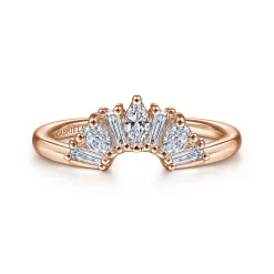 Outlet Gabriel & Co. Trento - 14K Rose Gold Fancy Diamond Cut Curved Anniversary Band - 0.4 ct