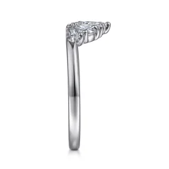 Best Gabriel & Co. Trento - 14K White Gold Fancy Diamond Cut Curved Anniversary Band - 0.49 ct