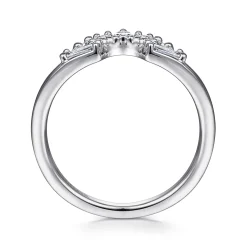 Best Gabriel & Co. Trento - 14K White Gold Fancy Diamond Cut Curved Anniversary Band - 0.49 ct