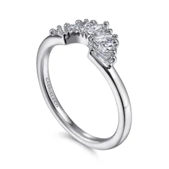 Best Gabriel & Co. Trento - 14K White Gold Fancy Diamond Cut Curved Anniversary Band - 0.49 ct