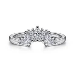 Best Gabriel & Co. Trento - 14K White Gold Fancy Diamond Cut Curved Anniversary Band - 0.49 ct