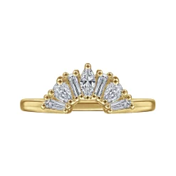 Sale Gabriel & Co. Trento - 14K Yellow Gold Fancy Diamond Cut Curved Anniversary Band - 0.4 ct