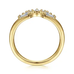 Sale Gabriel & Co. Trento - 14K Yellow Gold Fancy Diamond Cut Curved Anniversary Band - 0.4 ct