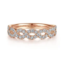 Gabriel & Co. Treviso - 14K Rose Gold Twisted Diamond Anniversary Band - 0.5 ct