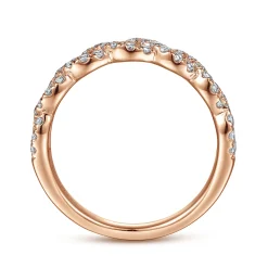 Gabriel & Co. Treviso - 14K Rose Gold Twisted Diamond Anniversary Band - 0.5 ct