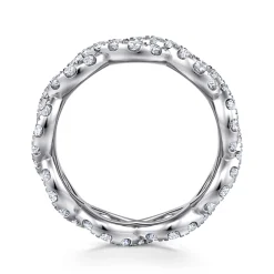 Best Gabriel & Co. Treviso - 14K White Gold Twisted Diamond Eternity Band - 1.4 ct