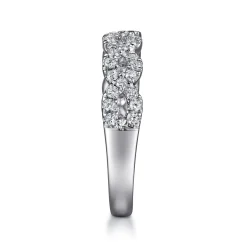 Hot Gabriel & Co. Treviso - 14K White Gold Twisted Diamond Anniversary Band - 0.5 ct