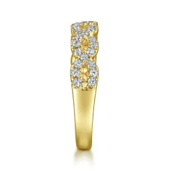 Discount Gabriel & Co. Treviso - 14K Yellow Gold Twisted Diamond Anniversary Band - 0.5 ct