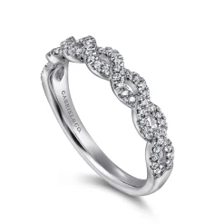 Outlet Gabriel & Co. Treviso - Platinum Twisted Diamond Anniversary Band - 0.2 ct