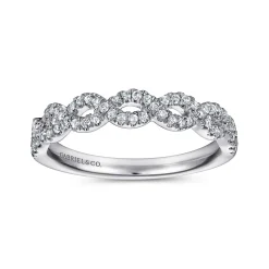 New Gabriel & Co. Treviso - Twisted-14K White Gold Twisted Diamond Anniversary Band - 0.2 ct