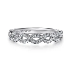New Gabriel & Co. Treviso - Twisted-14K White Gold Twisted Diamond Anniversary Band - 0.2 ct