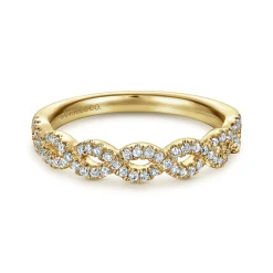 New Gabriel & Co. Treviso - Twisted-14K Yellow Gold Diamond Anniversary Band - 0.2 ct