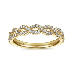 New Gabriel & Co. Treviso - Twisted-14K Yellow Gold Diamond Anniversary Band - 0.2 ct