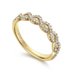 New Gabriel & Co. Treviso - Twisted-14K Yellow Gold Diamond Anniversary Band - 0.2 ct