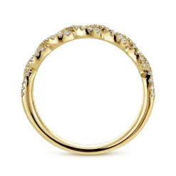 New Gabriel & Co. Treviso - Twisted-14K Yellow Gold Diamond Anniversary Band - 0.2 ct