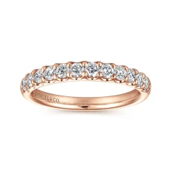 Clearance Gabriel & Co. Tula - 14K Rose Gold Diamond Anniversary Band - 0.75 ct