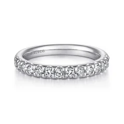 Gabriel & Co. Tula - 14K White Gold Round 14 Stone Diamond Wedding Band - 0.5 ct