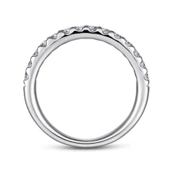 Gabriel & Co. Tula - 14K White Gold Round 14 Stone Diamond Wedding Band - 0.5 ct