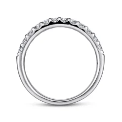 Online Gabriel & Co. Tula - 14K White Gold Round 12 Stone Diamond Wedding Band - 0.75 ct