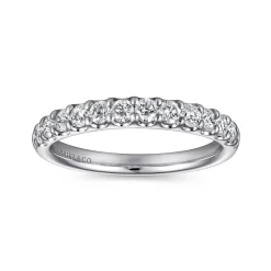 Online Gabriel & Co. Tula - 14K White Gold Round 12 Stone Diamond Wedding Band - 0.75 ct