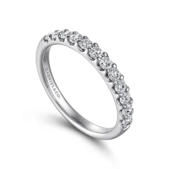 Online Gabriel & Co. Tula - 14K White Gold Round 12 Stone Diamond Wedding Band - 0.75 ct