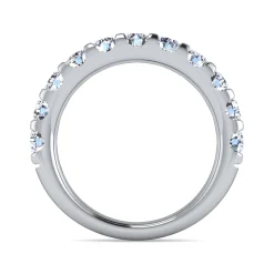 New Gabriel & Co. Tula - 14K White Gold Round 11 Stone Diamond Wedding Band - 1.49 ct