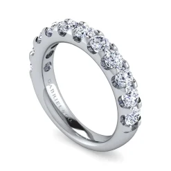 New Gabriel & Co. Tula - 14K White Gold Round 11 Stone Diamond Wedding Band - 1.49 ct
